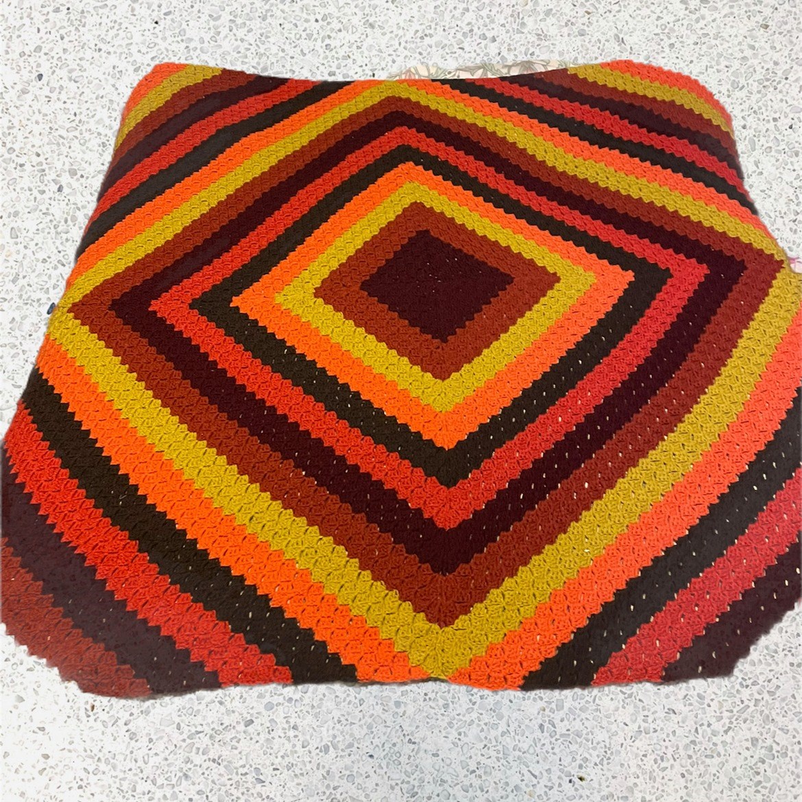 70s Style Geometric Blanket Crochet Pattern C2c, by Lily N Honey By Yaz