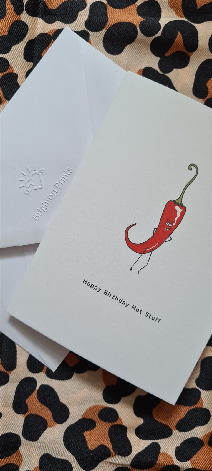 Happy Birthday Hot Stuff. Birthday Card by Brighton Prints - Small Market