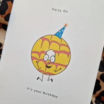 Birthday Card. Party Ring, Party on. Cut 2