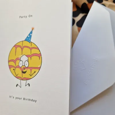 Birthday Card. Party Ring, Party on. Cut 3