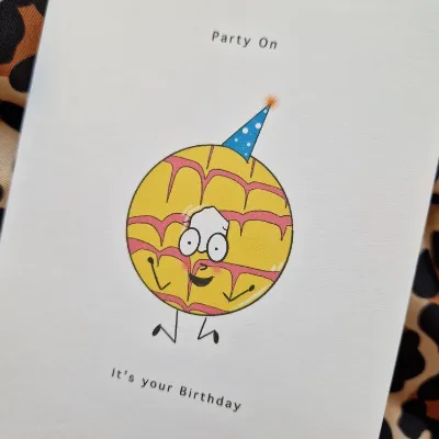 Birthday Card. Party Ring, Party on. Cut 5