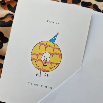 Birthday Card. Party Ring, Party on. Cut 7