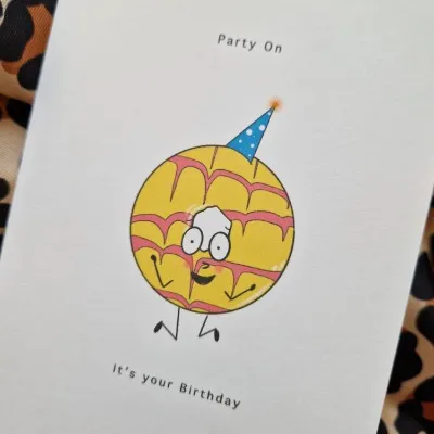 Birthday Card. Party Ring, Party on. Cut 9