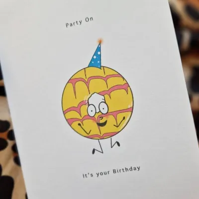 Birthday Card. Party Ring, Party on. Cut 10