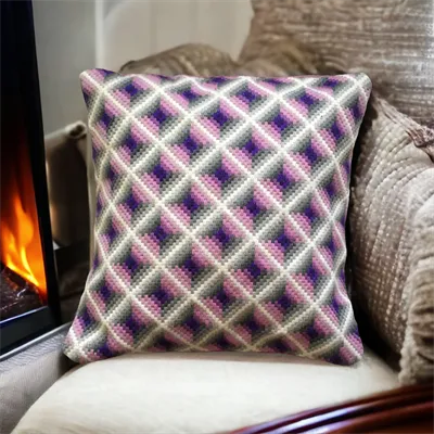 Boho 3d Bargello Needlepoint Cushion 1