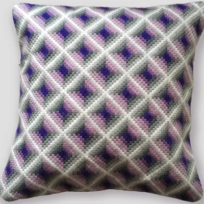 Boho 3d Bargello Needlepoint Cushion 4