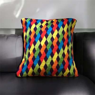 Bright Needlepoint Cushion 3