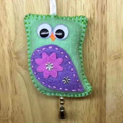 Felt Green Owl (496) 1