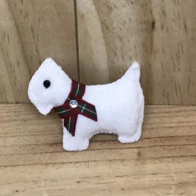 Felt Westie Dog Brooch (067) 1