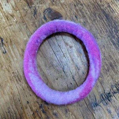 Pink Felt Bangle (565) 1