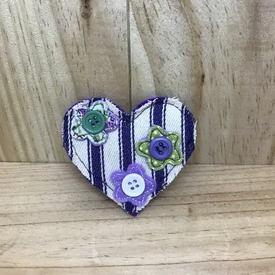 Purple Ticking Flower Brooch (062) 1