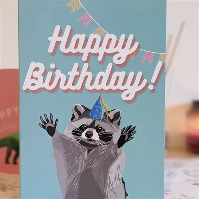 raccoon birthday card. 1