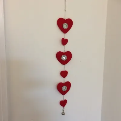 Red Felt Heart Garland (018) 1