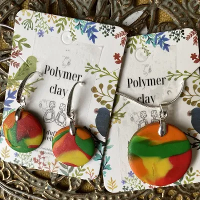 Vibrant Summer Polymer Clay Pendant And Earrings S by polymer clay  jewellery candles and gifts - Small Market