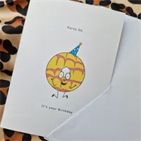 Birthday Card. Party Ring, Party on. Cut 6