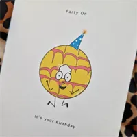 Birthday Card. Party Ring, Party on. Cut 8