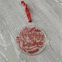 Cursive Merry Christmas Acrylic Bauble