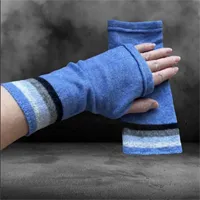 Fingerless Mitts, Blue, Cashmere Mitts