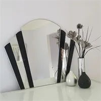 Black Art Deco vintage style fan mirror