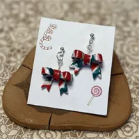 Pretty Christmas Bow Earrings 2 gallery shot 4