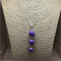 Purple Mix Felt Ball Pendant (533)