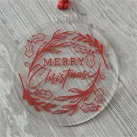 Wreath Merry Christmas Acrylic Bauble 2